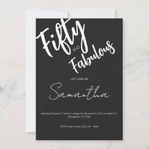 Invitation Cinquante ans et Fabuleux Script 50e Anniversaire