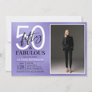Invitation Cinquante ans et Fabuleux Texte Photo 50e Annivers
