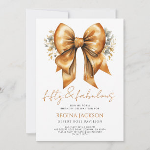Invitation Cinquante ans et Fantastique Arc d'or Fête d'anniv