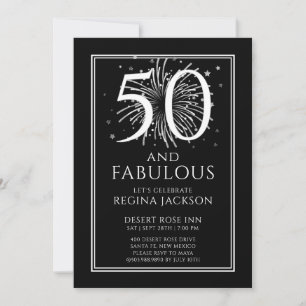 Invitation Cinquante ans et Fantastique Fête d'anniversaire n