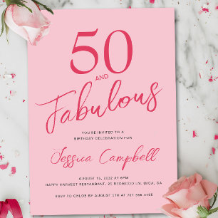 Invitation Cinquante ans et Fantastique Fête d'anniversaire r
