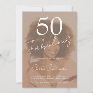 Invitation Cinquante ans et Fantastique Photo 50e Anniversair