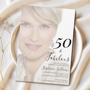 Invitation Cinquante ans et Fantastique Photo 50e Anniversair