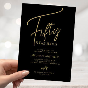 Invitation Cinquante ans et Fantastique Script Fête d'anniver