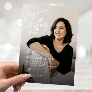 Invitation Cinquante ans et Fantastique Texte Photo 50e Anniv