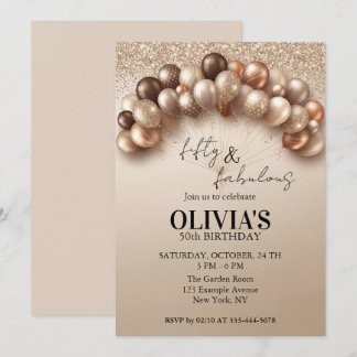 Invitation Cinquante ballons dorés Champagne fabuleux Invitat