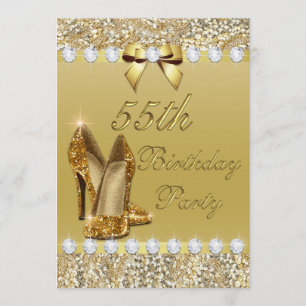 Invitation cinquante-cinquième L'or chic d'anniversaire gîte