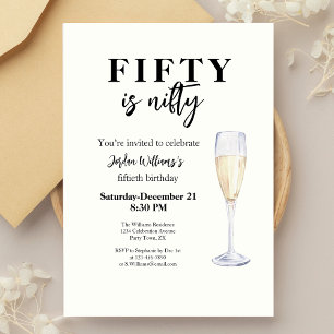Invitation Cinquante Est Nouvel Amusant Élégant Simple 50e An