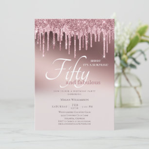 Invitation Cinquante et fabuleuse surprise Parties scintillan