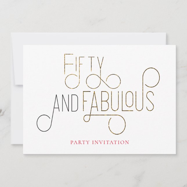 Invitation Cinquante Et Fabuleuse Typographie Ornementale (Devant)