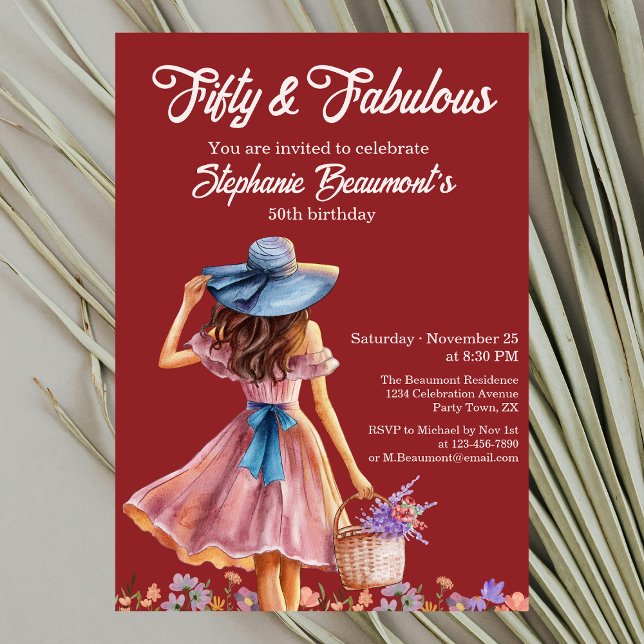 Invitation Cinquante et fabuleux 50e anniversaire de la femme (Créateur téléchargé)