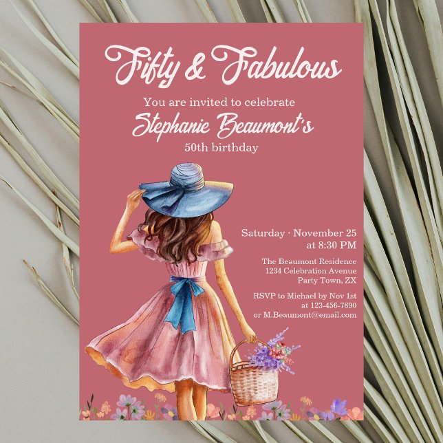 Invitation Cinquante et fabuleux 50e anniversaire de la femme (Créateur téléchargé)