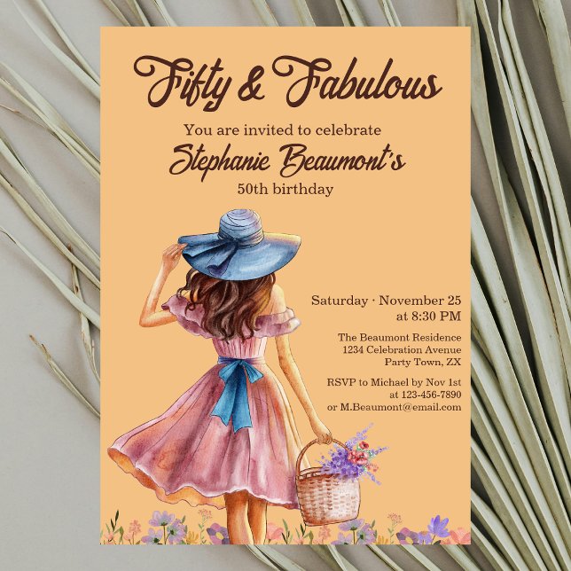 Invitation Cinquante et fabuleux 50e anniversaire de la femme (Créateur téléchargé)