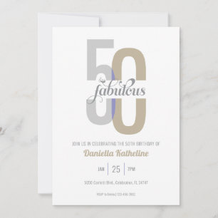 Invitation Cinquante et fabuleux 50e anniversaire moderne