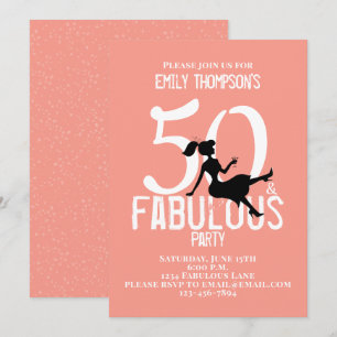 Invitation Cinquante et fabuleux Anniversaire Cocktails moder