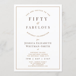 Invitation Cinquante et fabuleux anniversaire moderne
