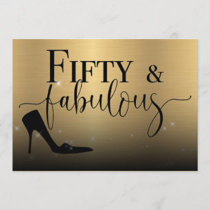 Invitation Cinquante et fabuleux Metallic Gold fête d'anniver