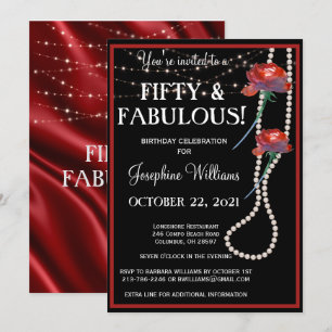 Invitation Cinquante et fabuleux Parti Rouge et Noir