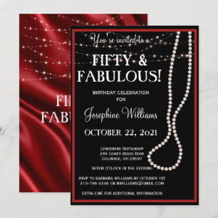 Invitation Cinquante et fabuleux Red and Black Party Invitati