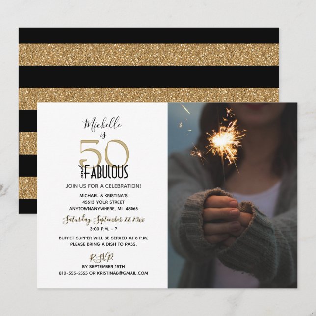 Invitation Cinquante et un fabuleux anniversaire (Devant / Derrière)