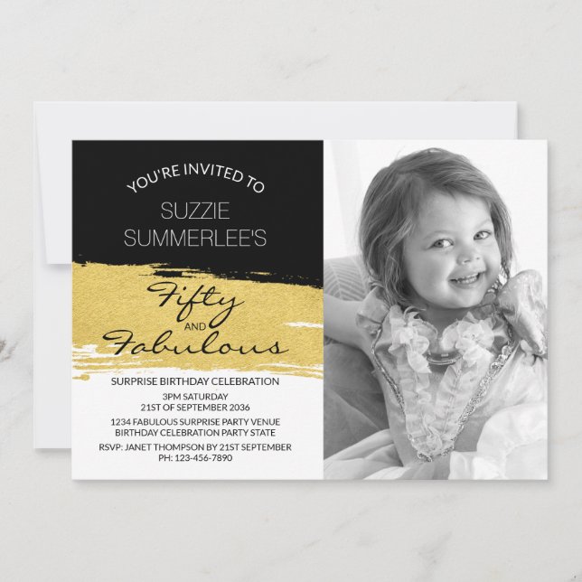 Invitation Cinquante et un fabuleux anniversaire (Devant)