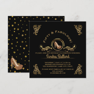 Invitation Cinquante et un or fabuleux à talons hauts