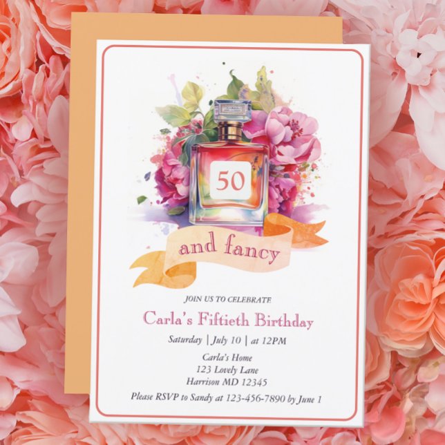 Invitation Cinquante et une Fancy Fun Womens Anniversaire (Créateur téléchargé)