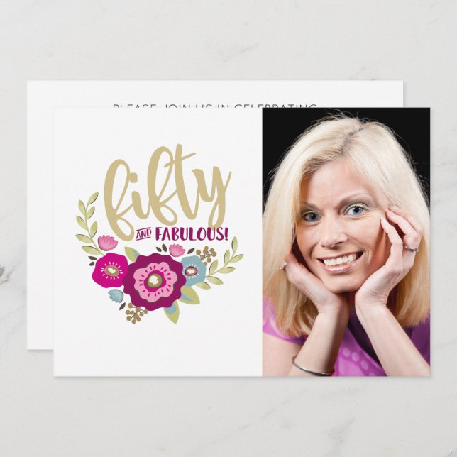 Invitation Cinquante fabuleux 50e anniversaire (Devant / Derrière)