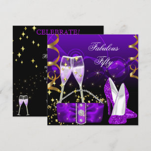 Invitation Cinquante Fabuleux Talons Hauts Pailletés Violets 