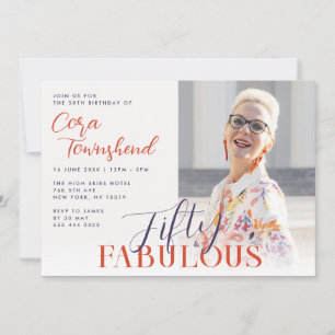 Invitation Cinquante & Fantastique Script Photo 50e Anniversa