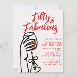 Invitation Cinquante & Fantastique Vin Rouge Dessiné à la Mai