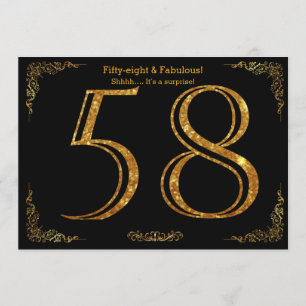 Invitation cinquante-huitième Fête d'anniversaire, styl de