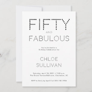 Invitation Cinquante Minimal et Incroyable Fête d'anniversair