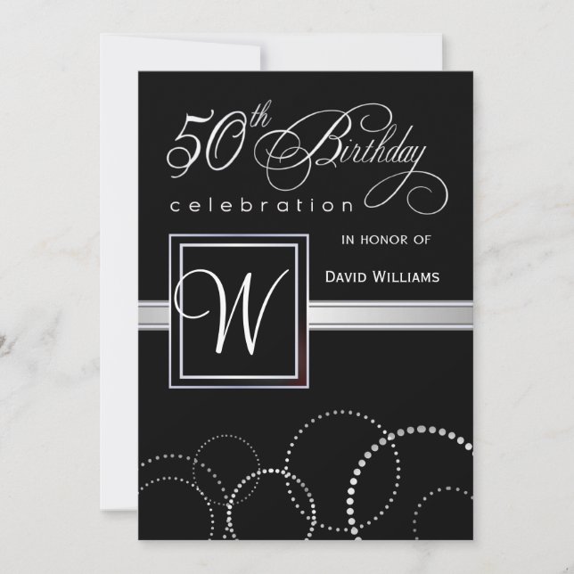 Invitation cinquantième Adulte de fête d'anniversaire - (Devant)