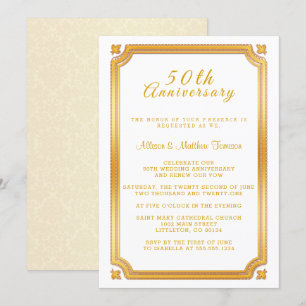 Invitation cinquantième Anniversaire de mariage d'or