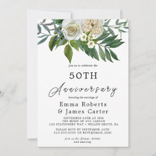 Invitation Cinquantième anniversaire de mariage - verdure d'a