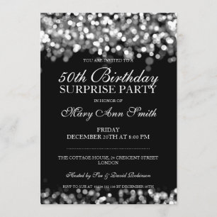 Invitation cinquantième Lumières d'argent de fête