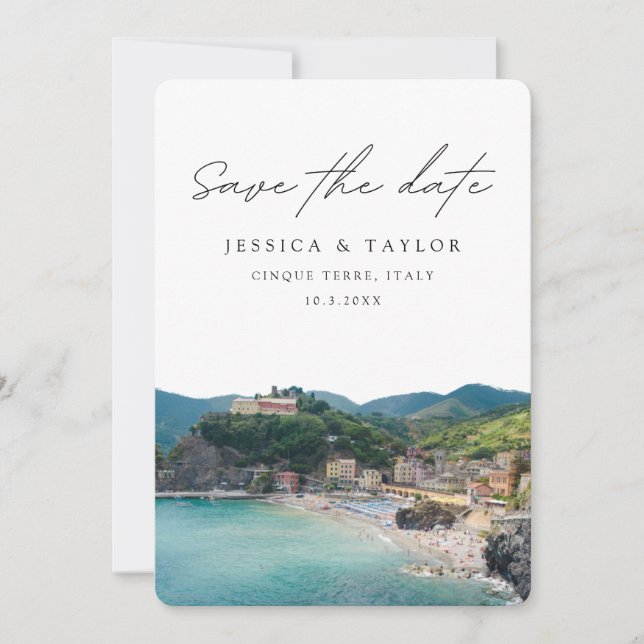Invitation Cinque Terre Sauvez la date Mariage italien (Devant)