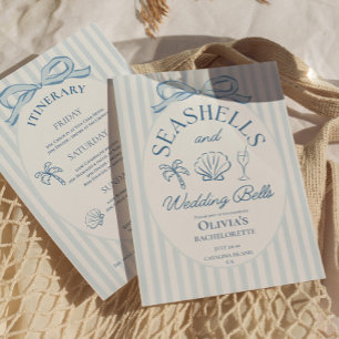 Invitation Circuit de Bachelorette Coquillages et Cloches de