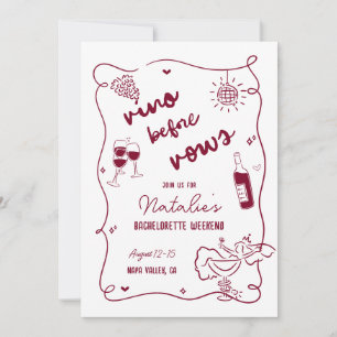 Invitation Circuit de l'enterrement de vie de jeune fille Vin