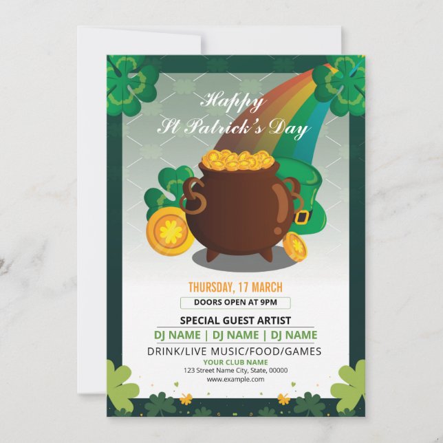 Invitation Circulaire d'invitation de Saint Patrick's Day Par (Devant)