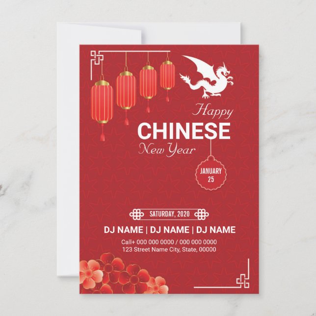 Invitation Circulaire d'invitation du Nouvel An chinois (Devant)