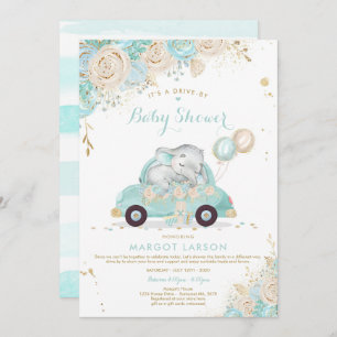 Invitation Circulation Des Éléphants Par Baby shower Invitati