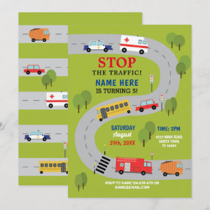 Invitation Circulation Routière Ambulance Police Camions Voit