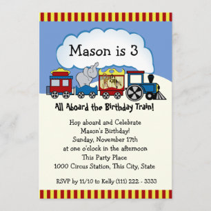 Invitation Circus Train Anniversaire