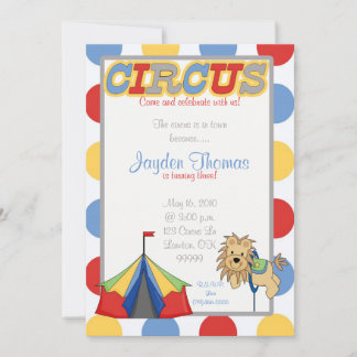 Invitation cirque, fête du cirque pour les anniversaires