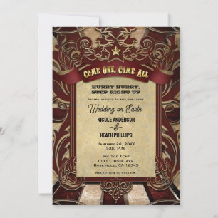 Invitation Cirque Vintage Carnaval Élégant Mariage à l'affich