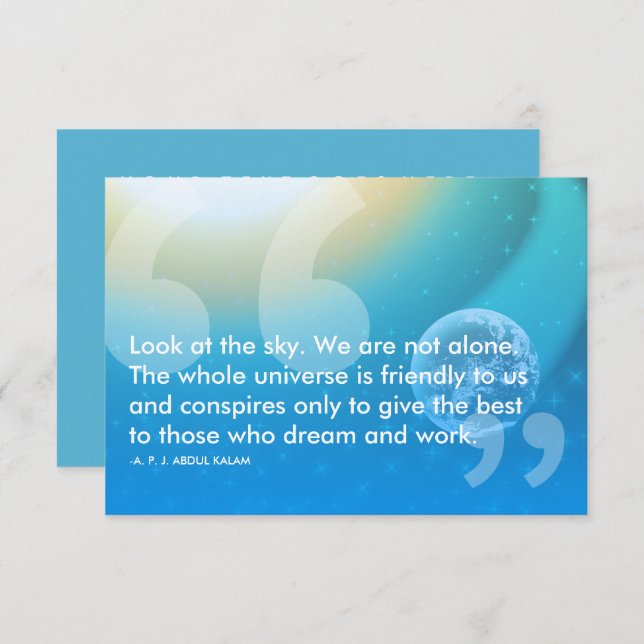 Invitation Citation à succès de l'APJ Abdul Kalam (Devant / Derrière)