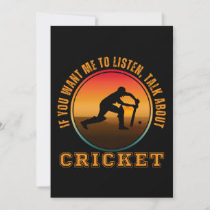 Invitation Citation de cricket drôle silhouette vintage de jo