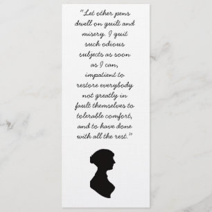 Invitation Citation de Jane Austen sur l'écriture